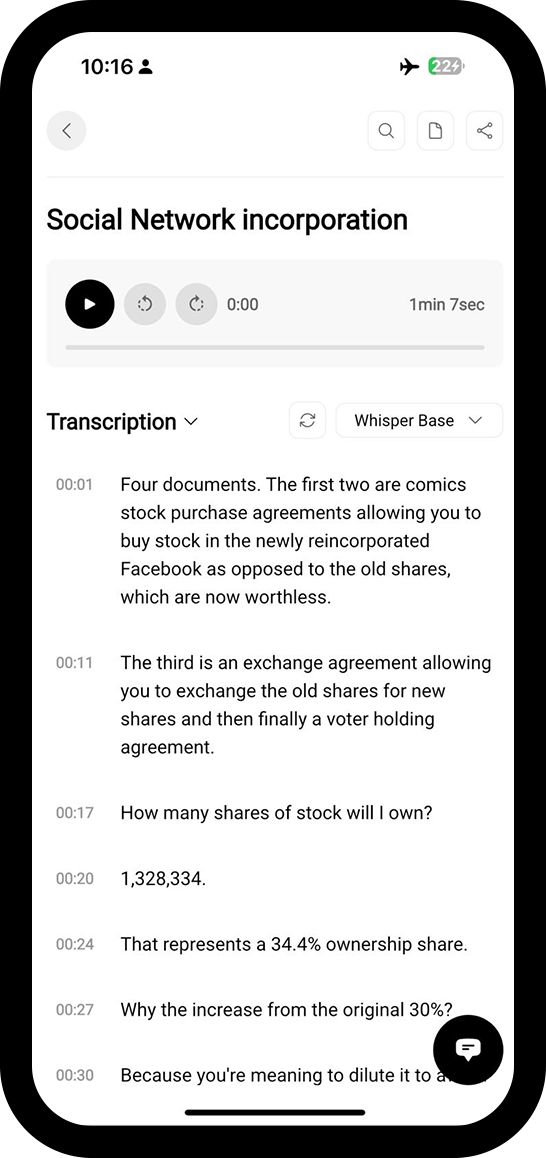 Trustscribe transcription screen